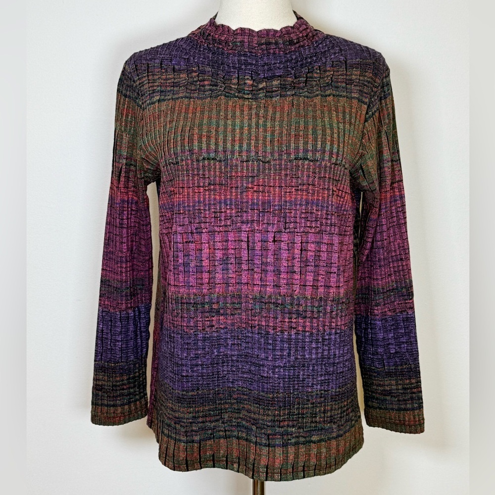 Trisha Tyler Mock Neck Top Unique Abstract Pattern Women’s Size Small
